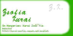 zsofia kurai business card